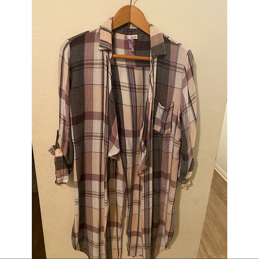 Franchesca’s Plaid Open Back Cardigan